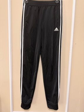 adidas Black Joggers with White Side Stripes